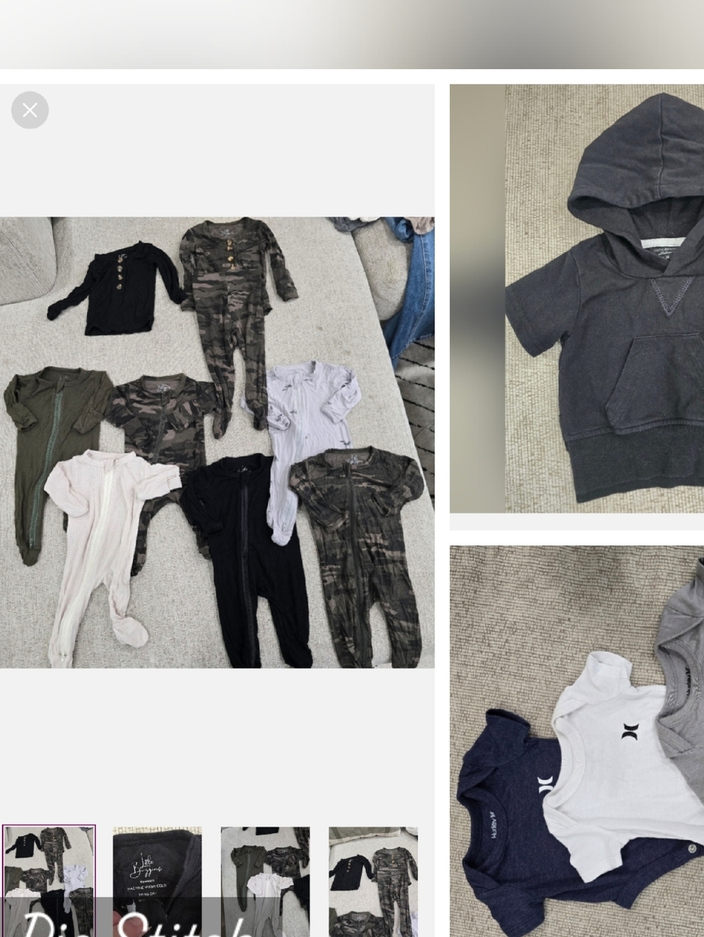 Camouflage and Solid Footie Onesies Hoodie Bodysuit Little Bipsy Hurley